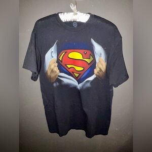 DC Black Superman Logo T-Shirt LARGE